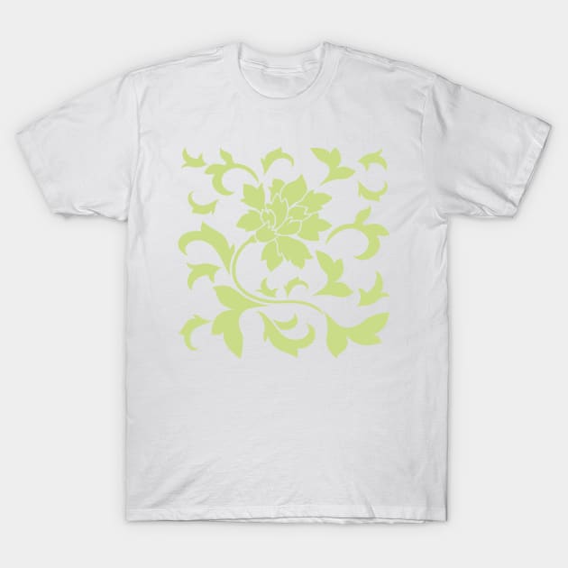 Oriental Flower – Daiquiri Green T-Shirt by DesignEnrich